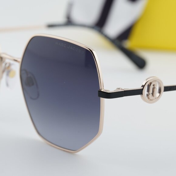 Marc Jacobs MARC 730/S 0RHL 9O Geometric Sunglasses - Black Gold\\Grey main image 7